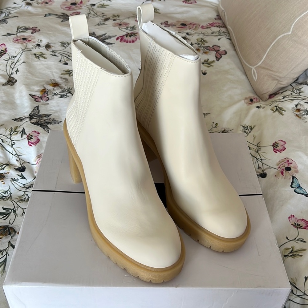 Dolce Vita Cream Ankle Booties